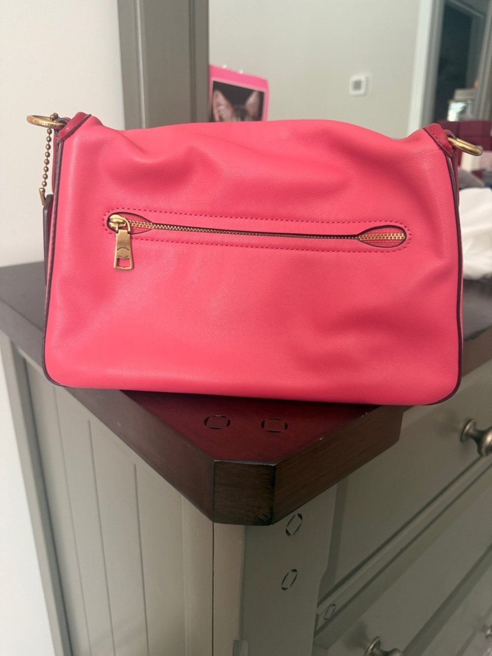 Coach Pink Shoulder Bag with Gold Hardware - Picture 2 of 13